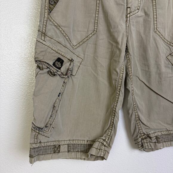 JetLag Shorts Mens 30 Khaki Cargo Utility Preppy Casual Relaxed Y2K Baggy 13" - Picture 5 of 10